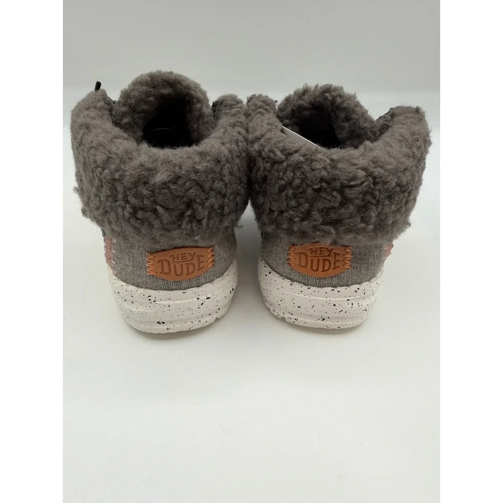 Hey Dude Wendy Fold Youth Stitch Cozy Shoes, US YT1, EU 33,Dark Gray Faux Fur